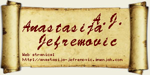 Anastasija Jefremović vizit kartica